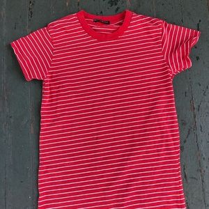 Brandy Melville red and white striped shirt